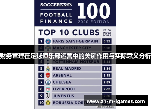 财务管理在足球俱乐部运营中的关键作用与实际意义分析 财务管理在足球俱乐部运营中的关键作用与实际意义分析