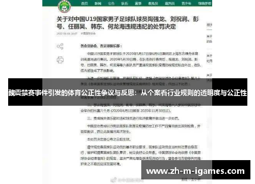 魏震禁赛事件引发的体育公正性争议与反思:从个案看行业规则的透明度与公正性 魏震禁赛事件引发的体育公正性争议与反思:从个案看行业规则的透明度与公正性